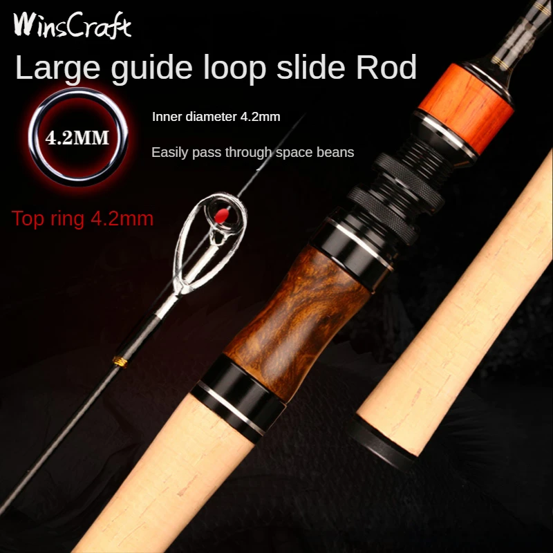 WinsCraft Large Ring Casting Fishing Rod Spinning Rod 1.98m2.13m2.28m L 2section Baitcasting UltraLight Lure Fishing Rod Tackle