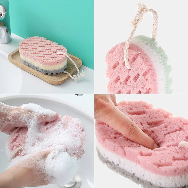 ฟองน้ำ mandi Bola นุ่มอาบน้ำถูขัดผิวแปรงนวดไม่เป็นอันตรายต่อผิวอุปกรณ์ห้องน้ำ