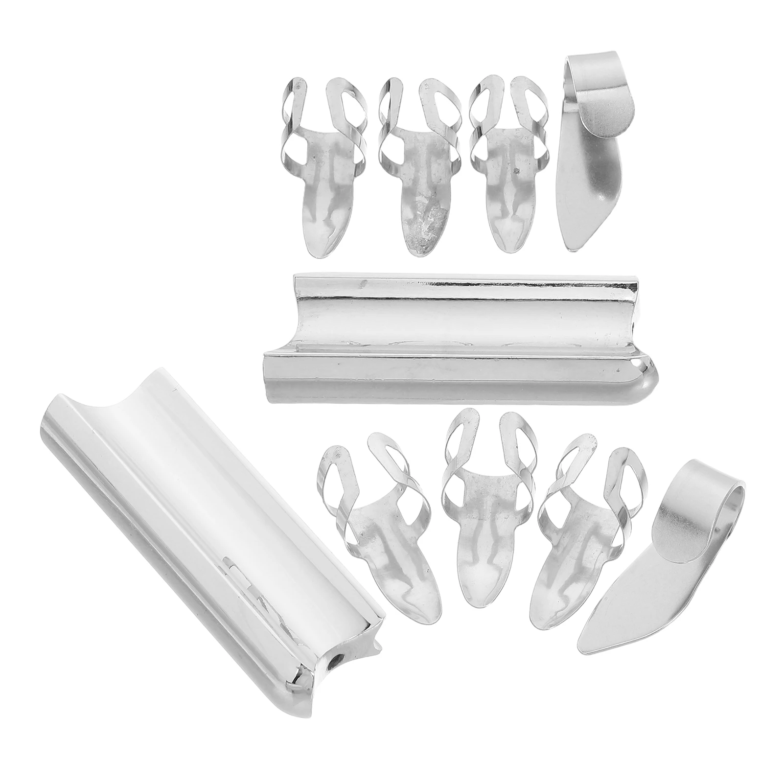 

10pcs Slides Finger Set Metal Tone Bars For Acoustic Electric Thumb Accessories Enhancing Practice Performance Skill For