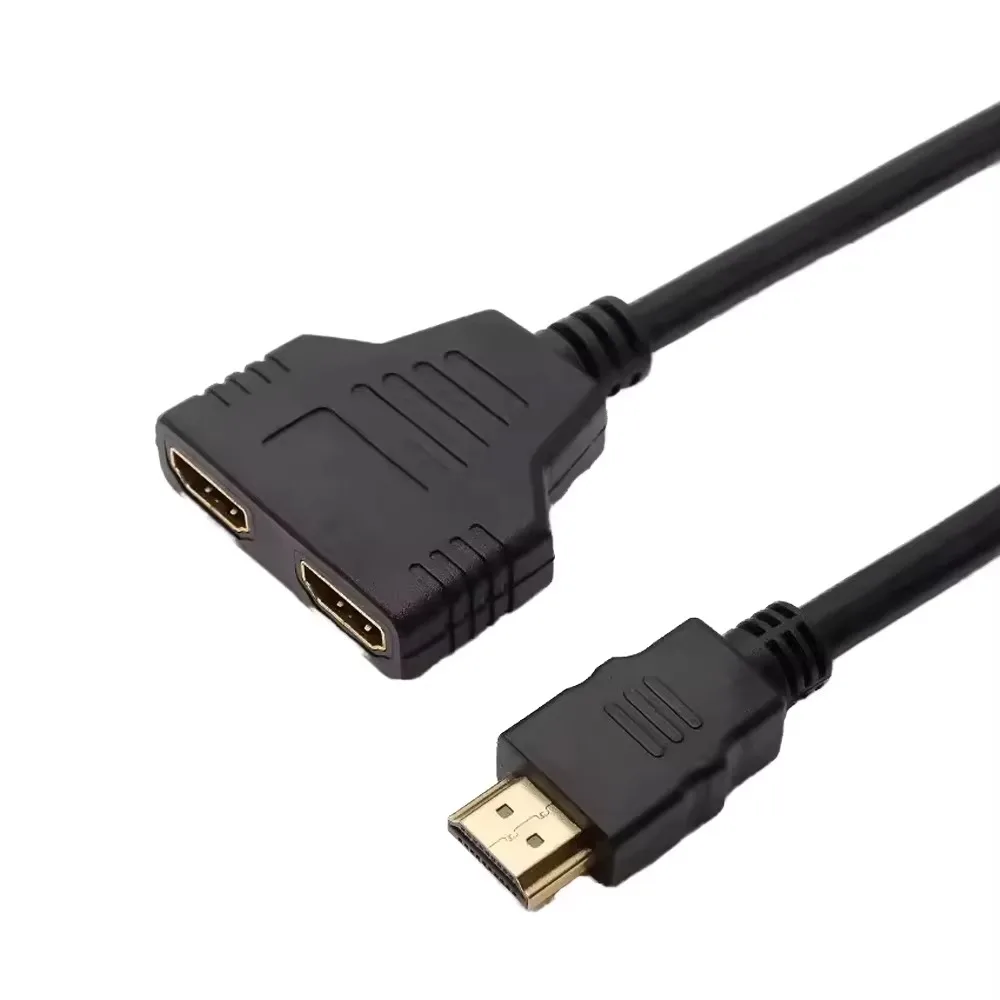 

HDMI-Compatible 1 To 2 Splitter Cable 4K 1080P HD Male to Dual Female Y Adapter for TV Monitor Projector Laptop Xbox