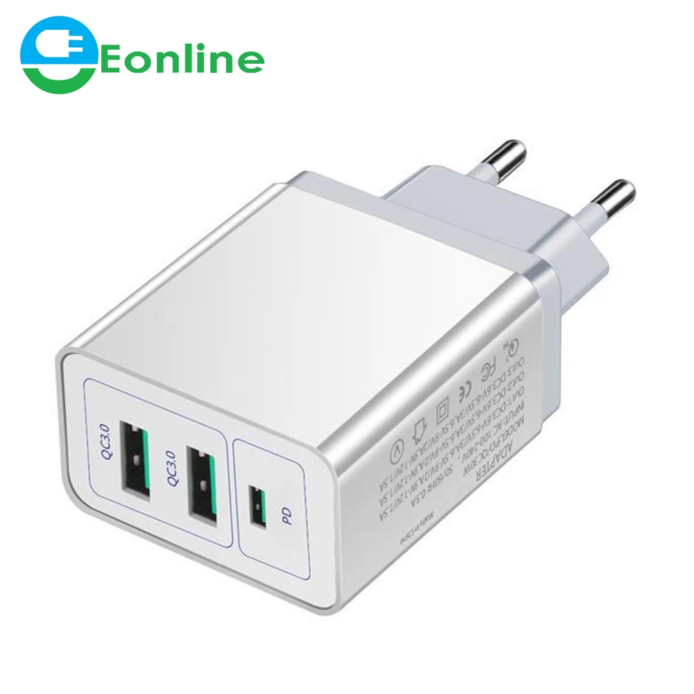 

Зарядное устройство EONLINE с USB-портом и поддержкой быстрой зарядки, 30 Вт, 3,0