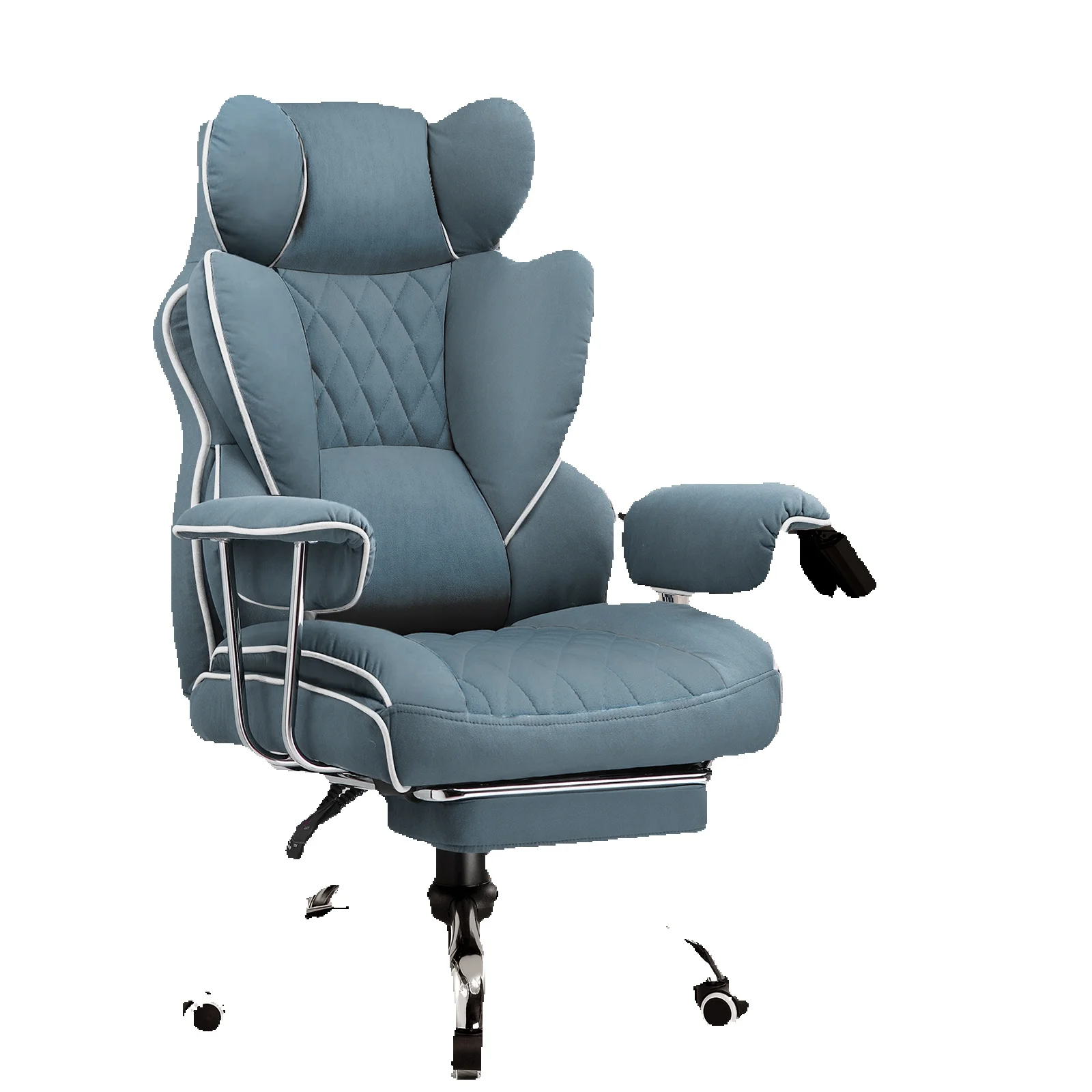GTPLAYER Gaming Chair, bureaustoel met pocketvering lendensteun, ergonomische en comfortabele brede bureaucomputerstoel met naar buiten toe vaste zachte armleuningen en voetensteun - afbeelding 2