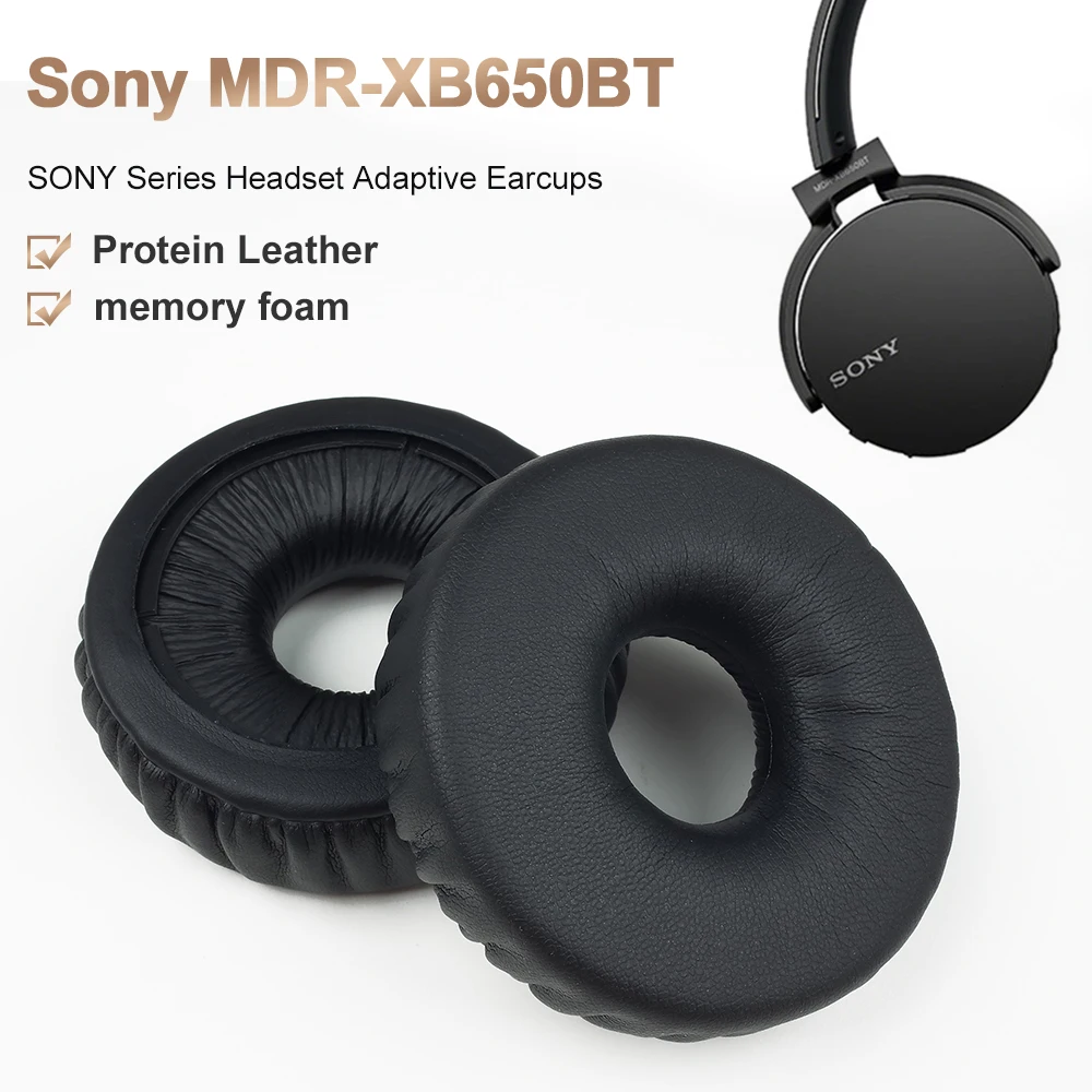 Earpads with SONY MDR-XB650BT Protein leather Memory foam Ear Pads Cushions Replacement Over-Ear Headphones Soft Pro