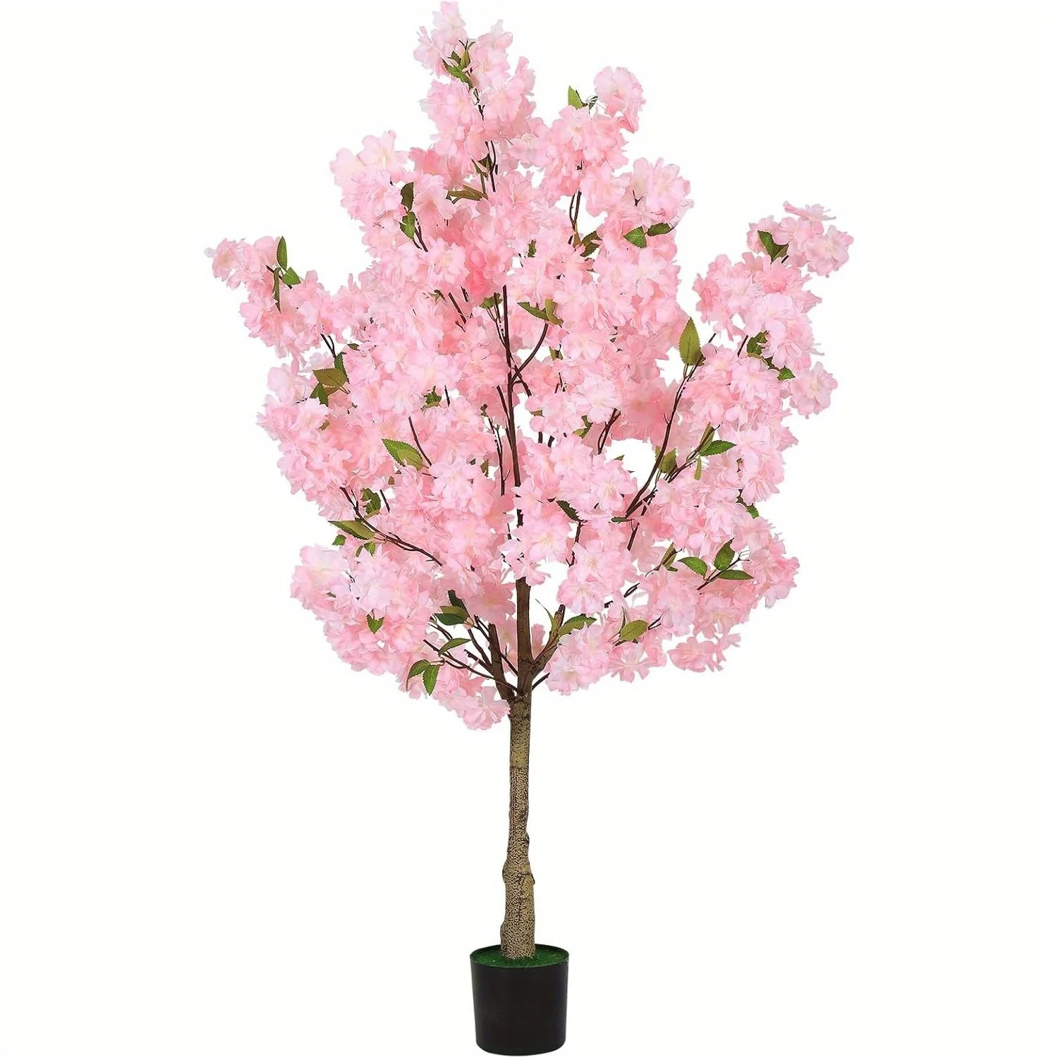 

4ft / 6ft Tall Artificial Cherry Blossom Tree, Faux Pink Tree with Plastic Nursery Pot, Artificial Plants for Home Office Indoor Decor(Pink)