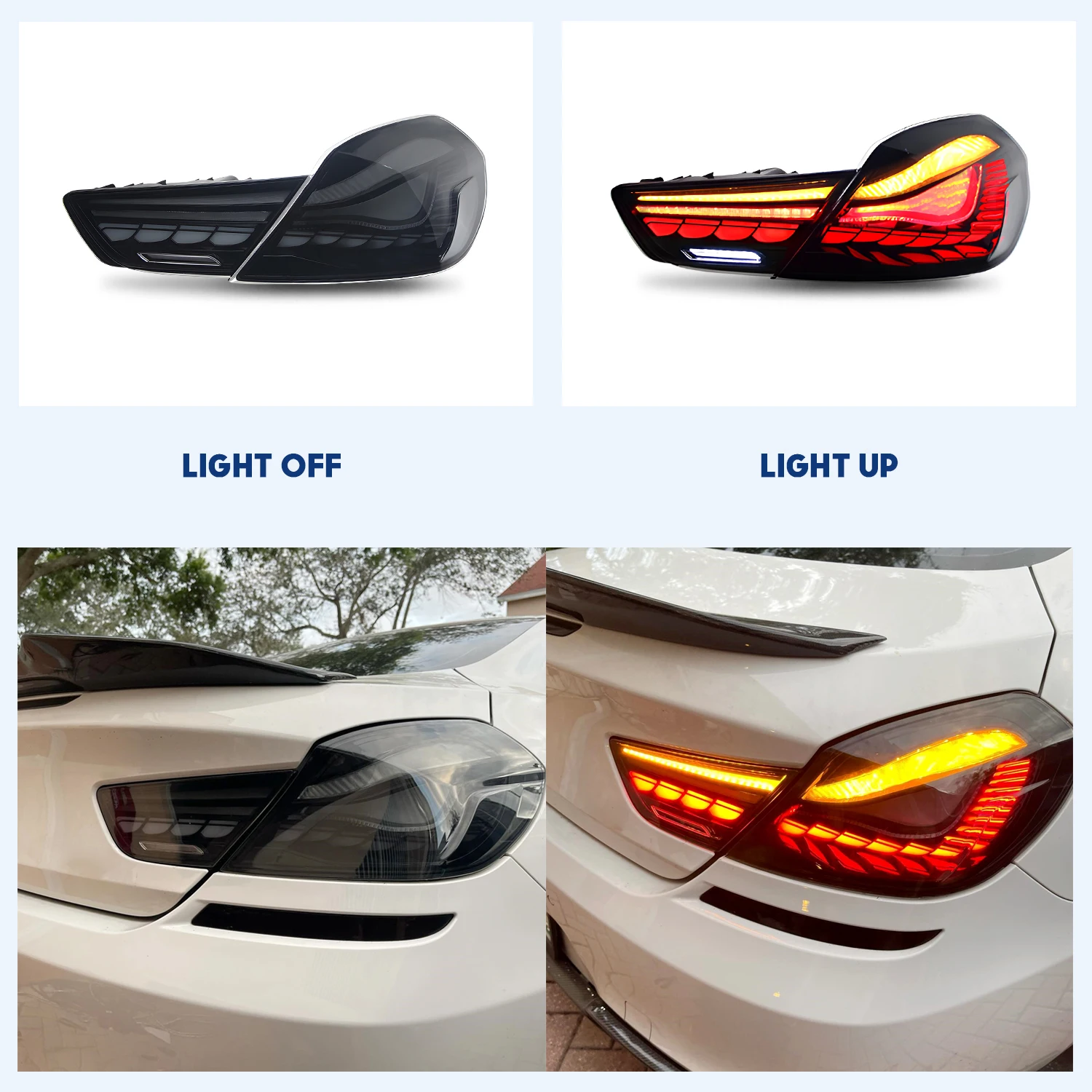 HCMOTIONZ LED Tail Lights For EMW 6 Series 2010-2017 Car Rear Back Lamps Assembly F12 F13 F06 DRL Start UP Animation