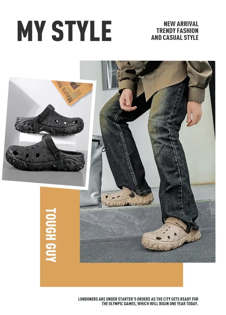 2026 Günstige EVA Herren-Clogs Leichte Großhandels-Plastik-Clogs für Herren Strand- und Arbeitssandalen mit Herren-Clogs & Pantoletten – Detail 3