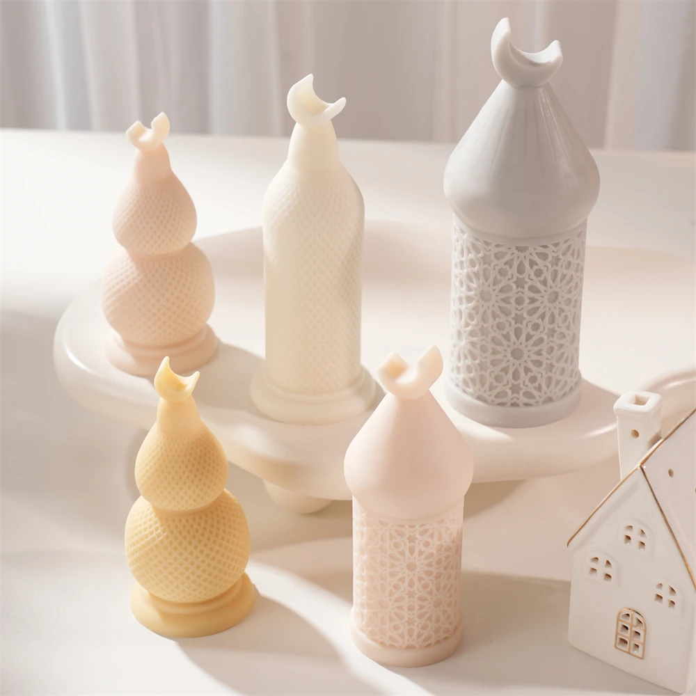 

Islamic Muslim Pillar Candle Mould Ramadan Kareem Decor Moon Pillar Candle Silicone Mold Soy Wax Mold Eid Mubarak Ramadan Decor