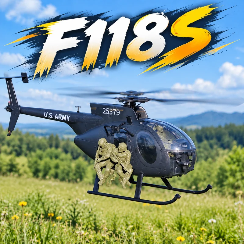 YUXIANG F118S MH-6 MD500 Bird Armed Simulation Helicopter GPS Positioning Simulation Brushless RC Helicopter Automatic Return