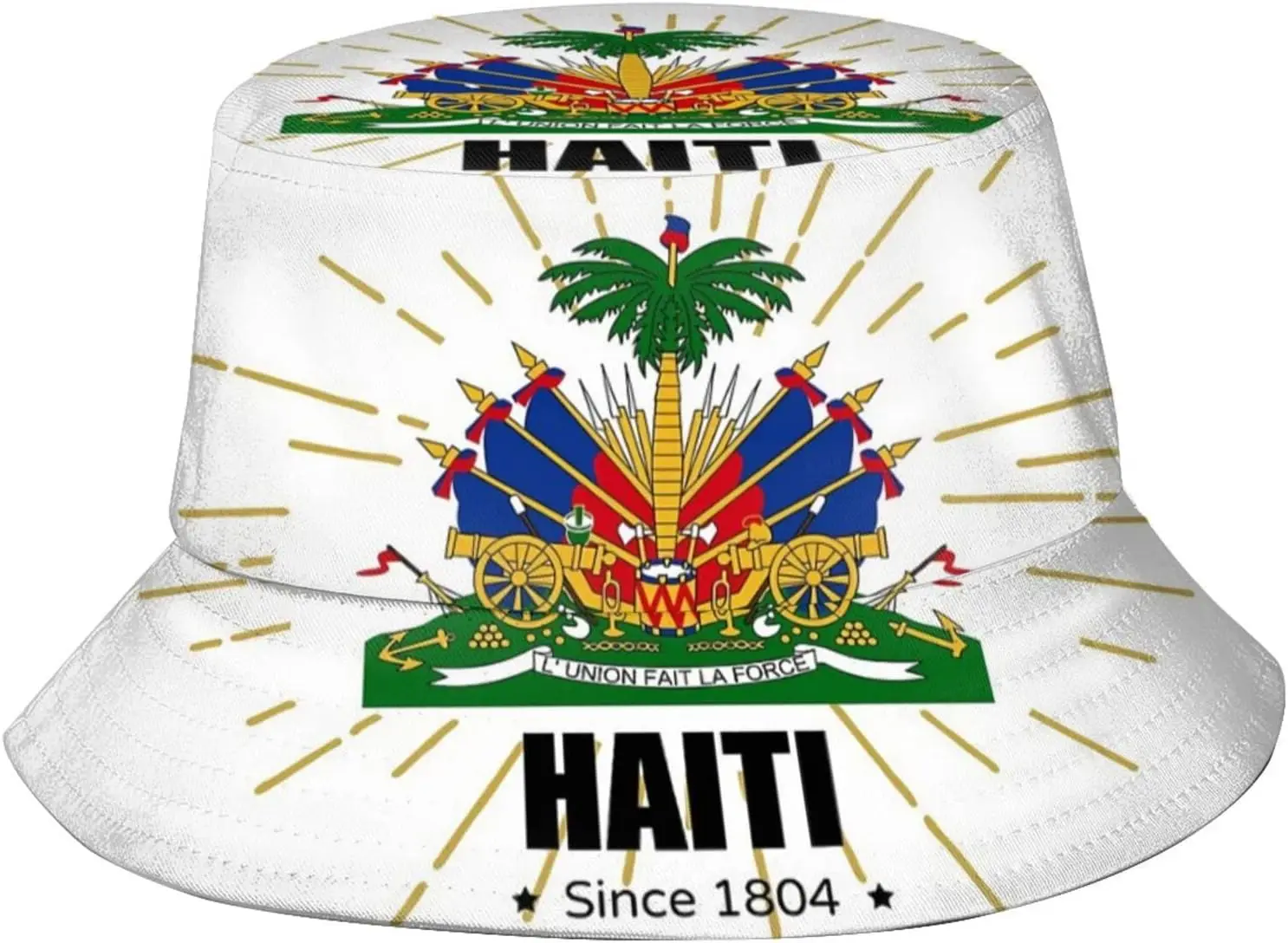 Haiti Haitian Flag Bucket Hat Summer Beach Sun Hat Packable Fisherman Cap Travel Hat for Women Men