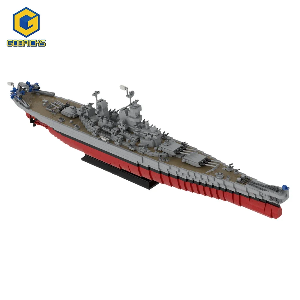 Gobricks MOC سفينة حربية جديدة Iowa Class سفينة حربية ميسوري بنة الطوب Soyuz إطلاق مركبة لتقوم بها بنفسك ألعاب عيد الميلاد للأطفال