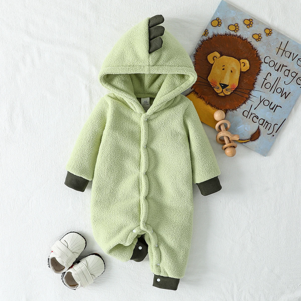 

Осень/зима 2022, теплый флисовый комбинезон для новорожденных мальчиков и девочек, однотонный детский комбинезон с капюшоном, милая одежда для малышей от 0 до 1 года