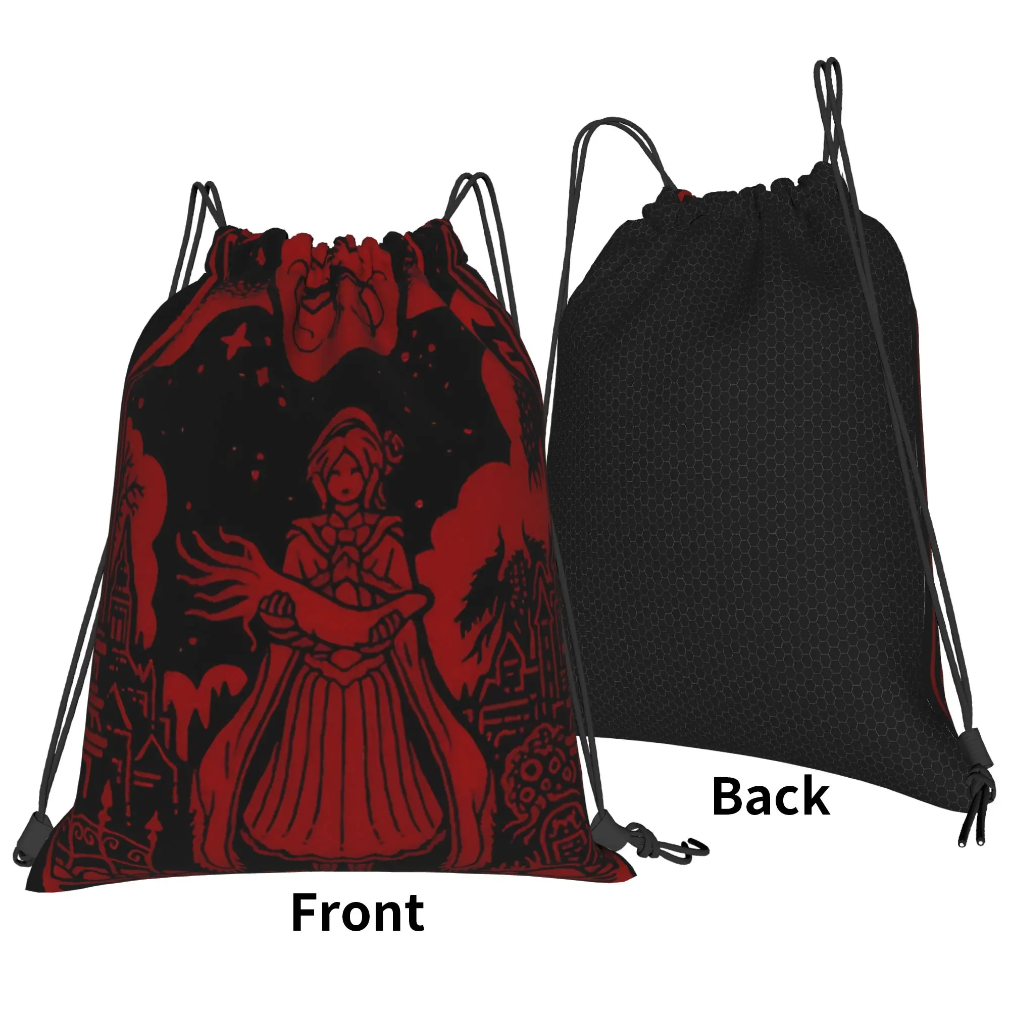 Bloodborne Vintage Gothic Hunter  Portable Travel Riding Gym Drawstring Storage Sporty Backpacks