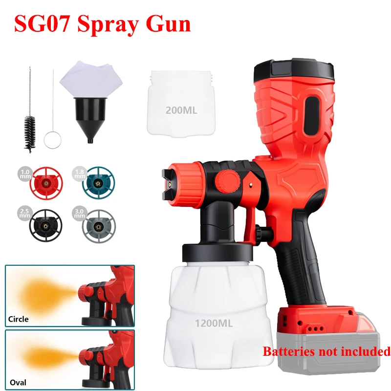 

18V High-Speed Spray Gun for Makita/Milwaukee/DeWalt/Bosch/Ryobi 18V Battery Furniture Spraying for Interior and Exterior Walls