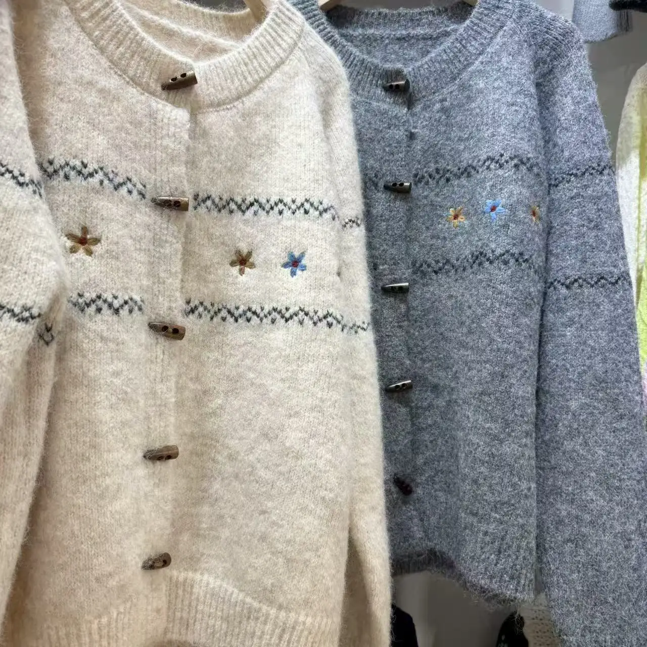 الغابات نمط الجاكار محبوك سترة معطف المرأة الخريف والشتاء تنوعا سترة سترة Laid-الظهر نمط سترة فضفاضة #6