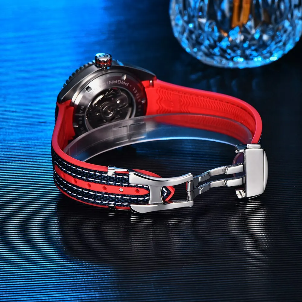 PAGANI DESIGN-Reloj de pulsera automático para hombre, Accesorio clásico de lujo, mecánico, de cristal de zafiro, de acero inoxidable, resistente al agua hasta 100M