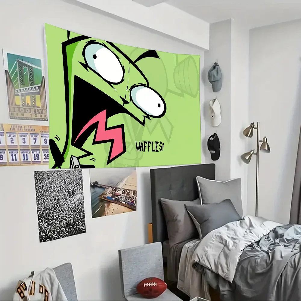 I-Invader Z-Zim Cartoon Anime   Tapestry Decoration party Background Hanging Cloth Bedroom Tapestry Room Decor Aesthetic