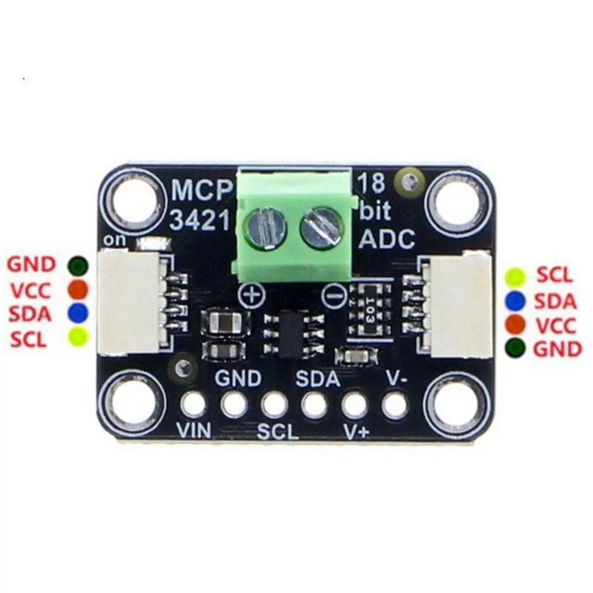 MCP3421 18-Bit ADC Module Built-in Programmable Gain Amplifier Plug and Play