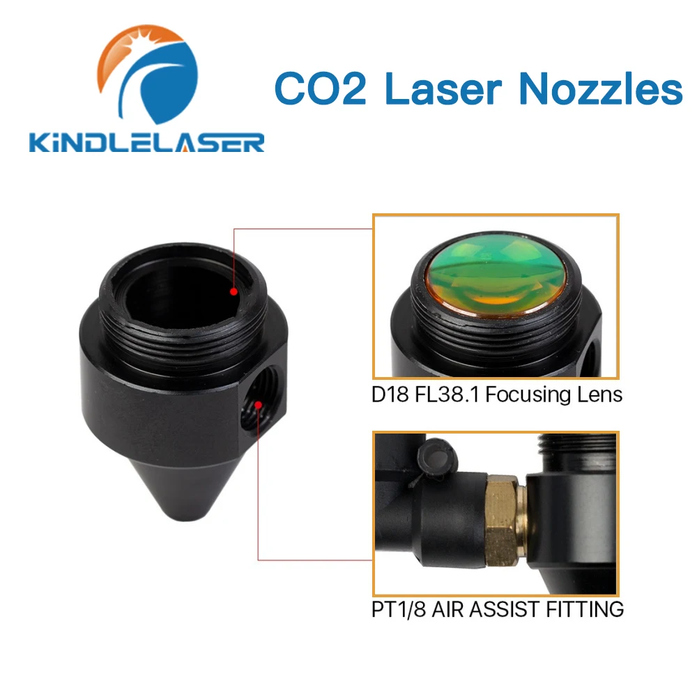 KINDLELASER Air Nozzle Diameter 18mm FL38.1mm for Laser Head at CO2 Laser Cutting Machine