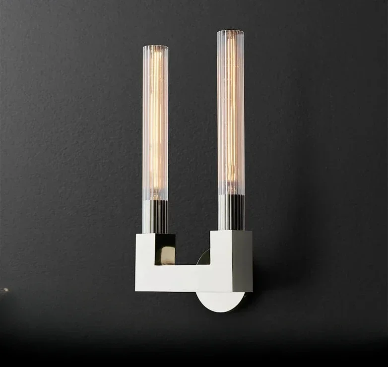 Loft America Country LED Wall Lamp Sconce Copper Glass Beside Bedroom Living Room Bathroom Mirror Light Applique Murale