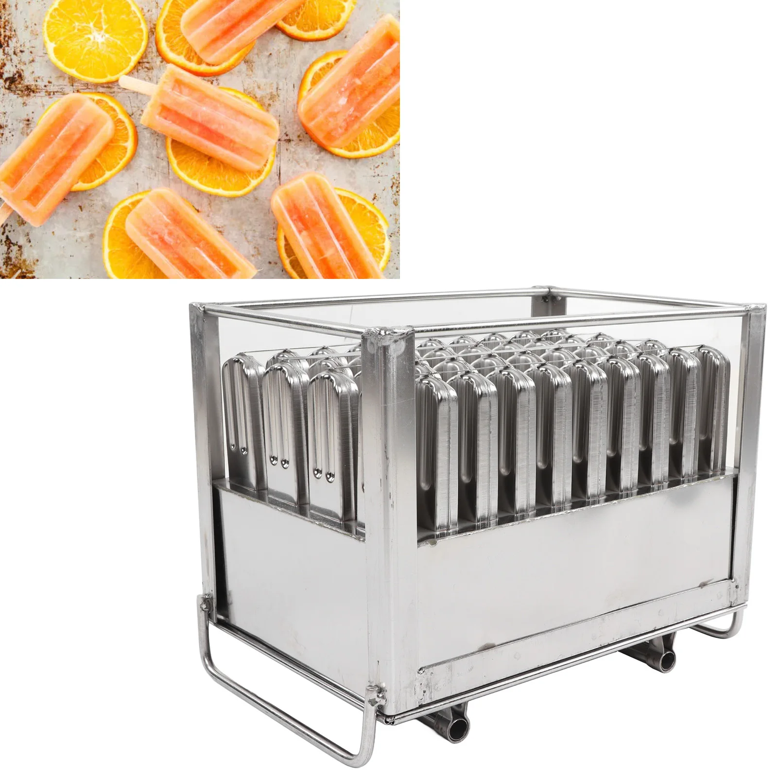 Stainless Steel Popsicle Mold Rack Ice Lolly Mold Frozen Lolly Popsicle Maker DIY Homemade Ice Cream Mold with Popsicle Holder