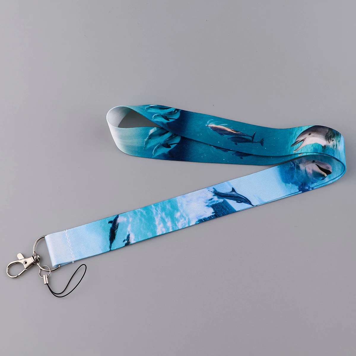 Cute Dolphin Blue Lanyard para celular Camera Keys Cord Chain Cartoon Lanyard Keychain Keycord Hanging Rope