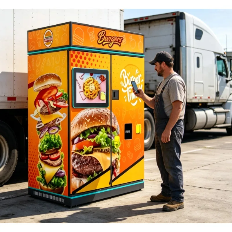 Hot dog and burger vending machines for small businesses, ready to make breakfast buns, and innovative business ideas
