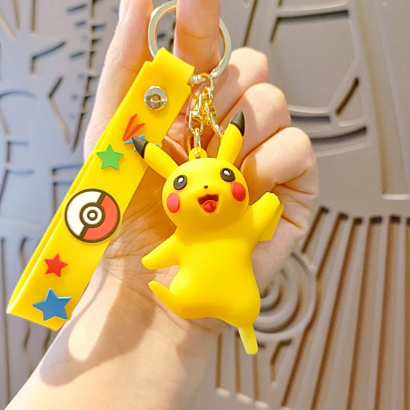 Pokemon Cartoon Keychain Cute Pikachu Gengar Jigglypuff Charizard Backpack Decoration Pendant Keychain Doll Machine Small Gift