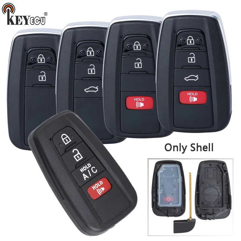 KEYECU  for Toyota Camry Prius Prime C-HR Land Cruiser Prado Samrt Remote Key Shell Case Fob 2/3/2+1/3+1Button TOY43