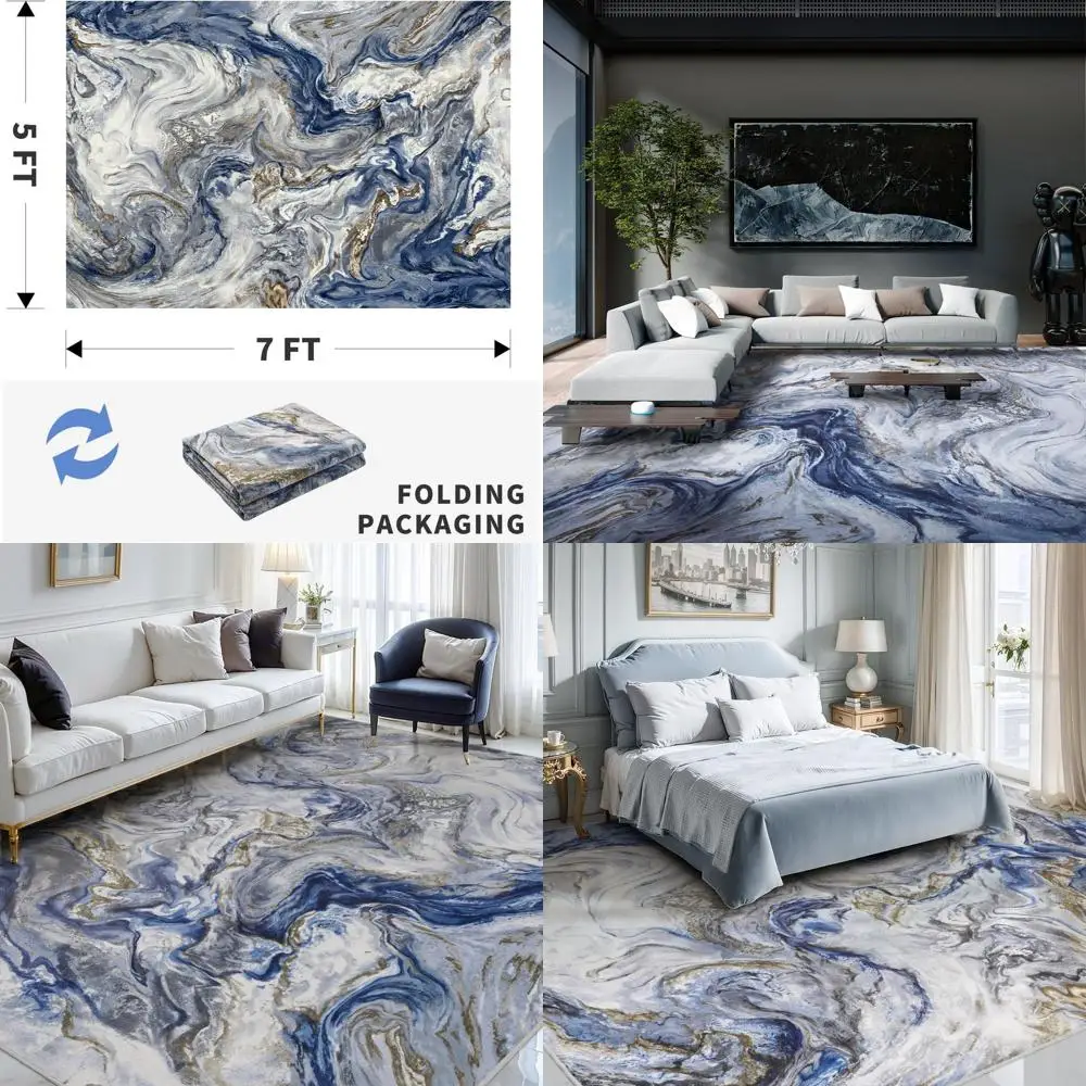 

Modern Abstract Rugs for Living Spaces, Stain-Resistant Area Rugs for Dining & Play Areas, Pet & Child-Friendly Machine Washable