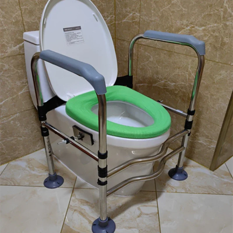 Stainless Steel Anti-Rollover Bath Chair Reinforced Armrest Bath Stool For Elderly Pregnant Women Disabled People