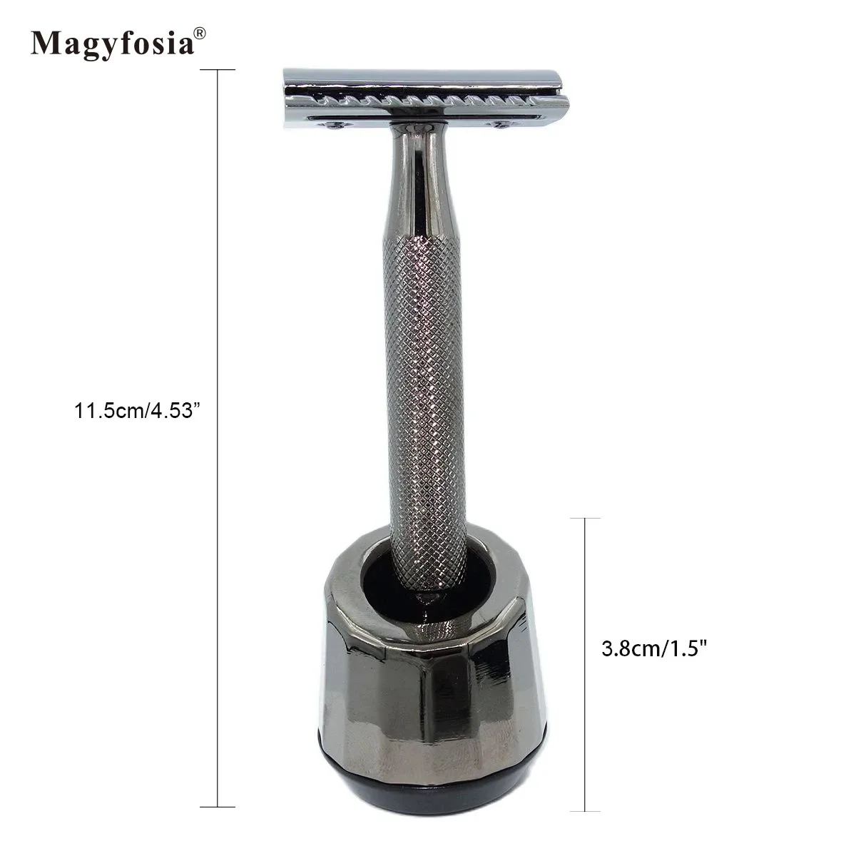 Magyfosia Classic Double Edge Safety Razor Shaving Men's Beard Shaver with 10 Blades and Stand Holder Christmas Birthday Gift