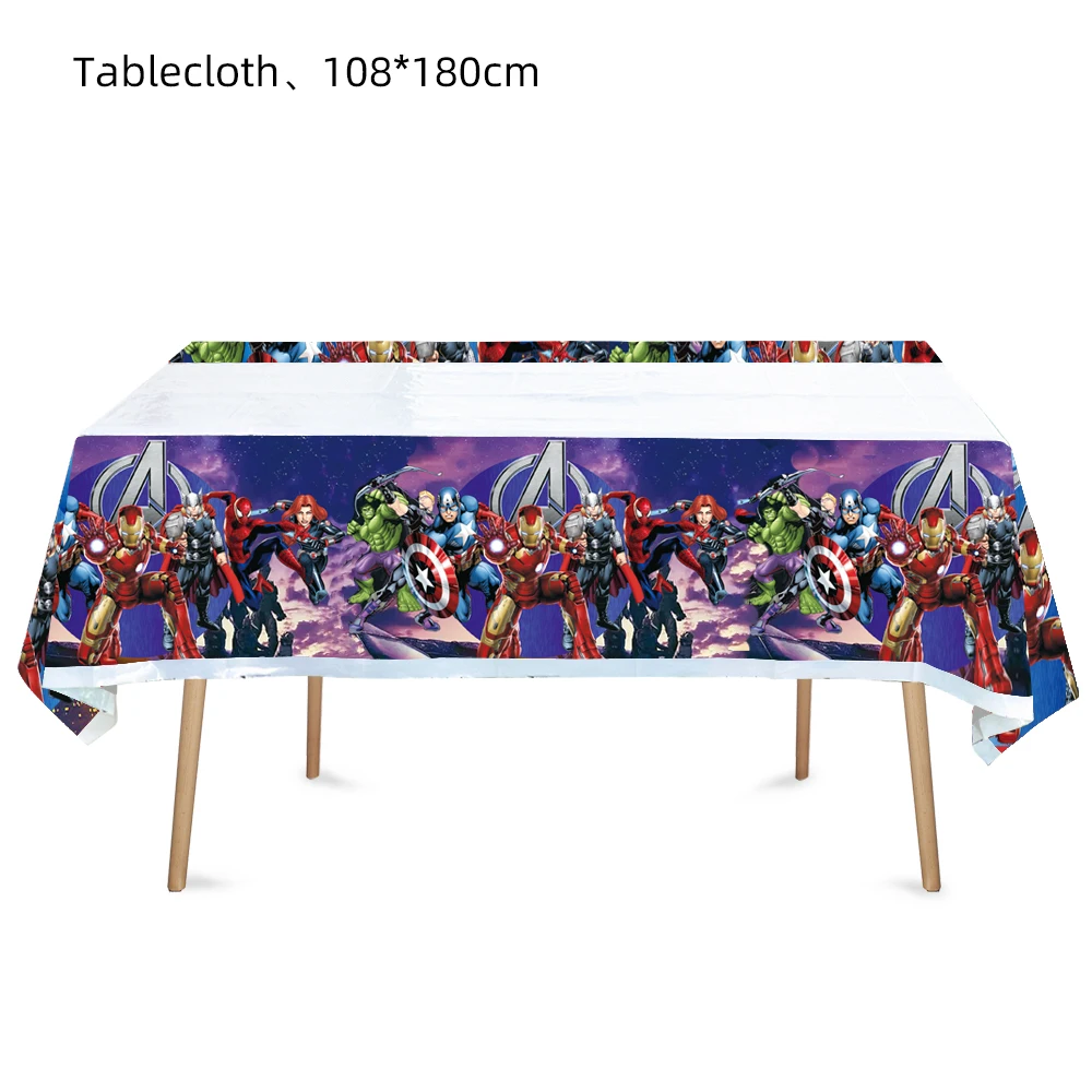 Disney Avengers Boys Birthday Party Decoration Superhero Balloon Tablecloth Plates Cups Baby Shower Party Supplies