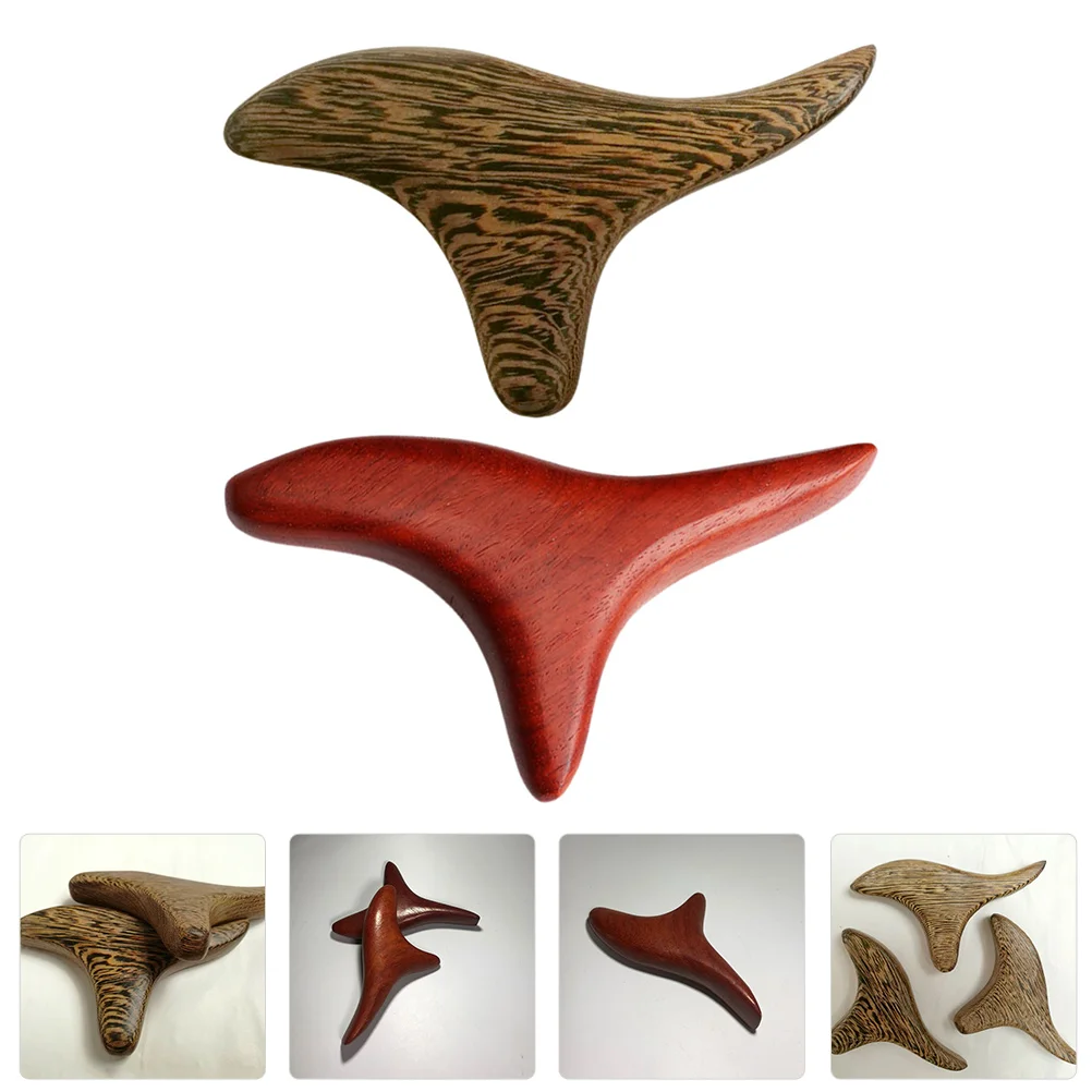 

2 Pcs Acupressure Massager Wood Stick Body Reflexology Tools Ergonomic Lightweight Portable Back Shoulder Neck Massage