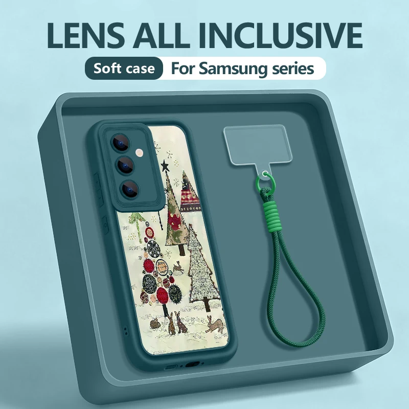 اللوحة شجرة عيد الميلاد الحبل الحال بالنسبة لسامسونج S25 حافة S24 الترا S23 S22 S21 FE A17 A54 A15 A35 A55 A16 A26 A36 A56 5G كابا