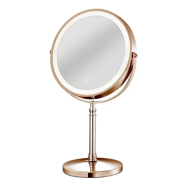 A58Z 1Set 10X LED Mirror Magnification Cosmetic Mirror 2 Side Brightness With 3 Colors C
