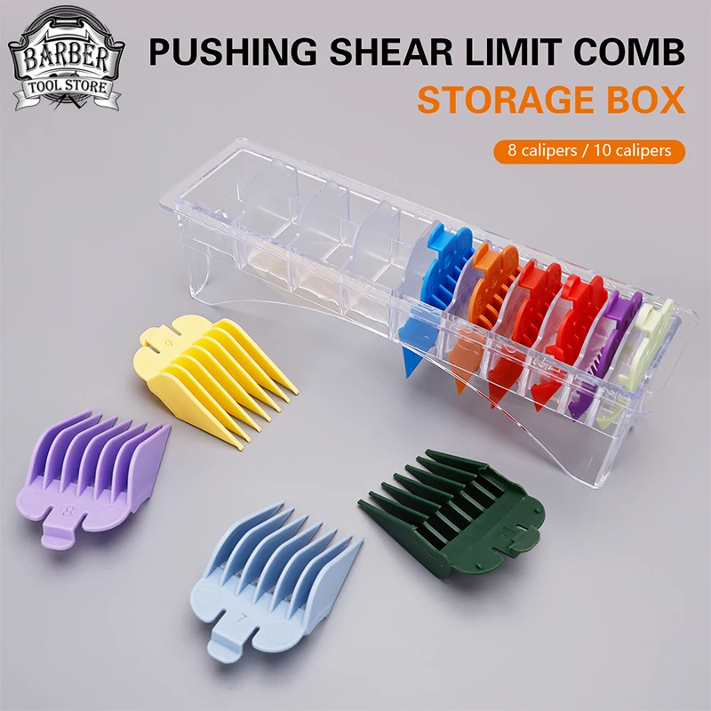 

Salon Hairdresser Electric Hair Clipper Organizer Boxs Professional 8/10 Grid Limit Comb Storage Box Barbershop Styling Tools