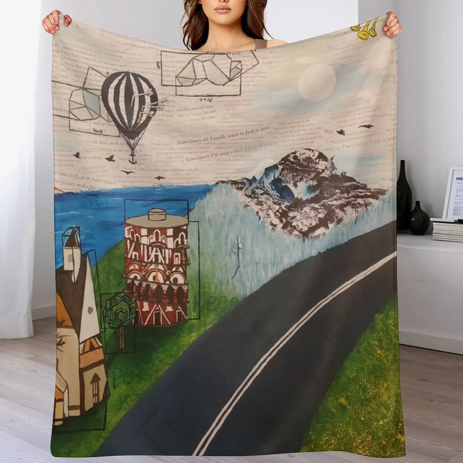

Watercolor Weekend - Modest Mouse tribute Throw Blanket Ultra Soft Flannel Fleece Blanket for All Seasons