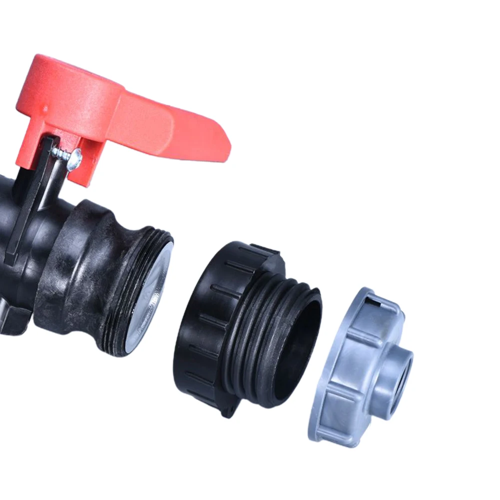 IBC Suitcase Adapter for Schutz Valve Tank Connector Plastic Black Size 62mm to 60 Compatible with External Pipes