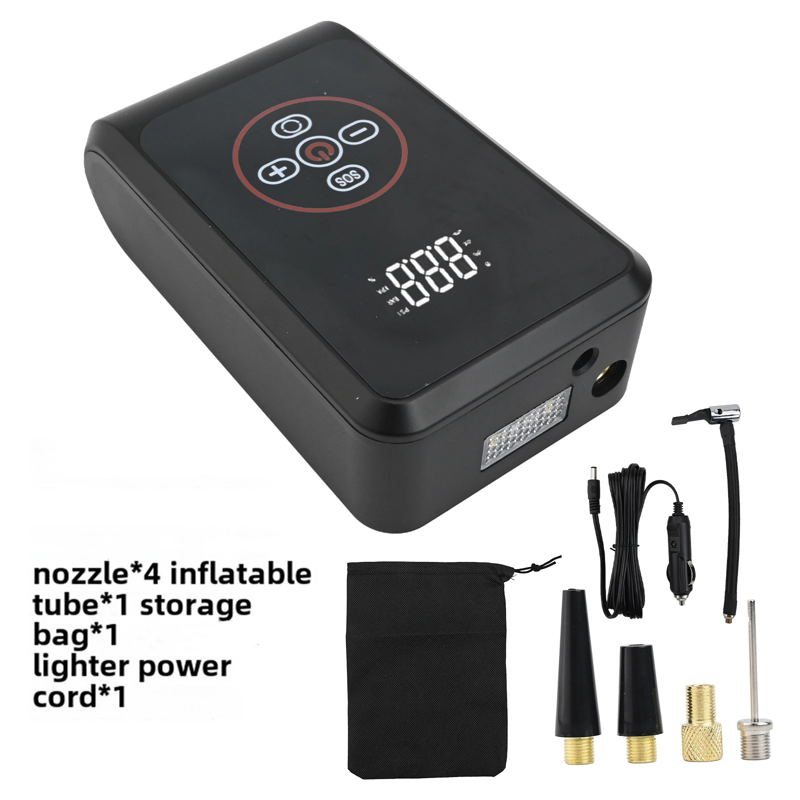 

Digital Wireless Tire Inflator 120W for Cars and Bikes Compact Air Pump with LED Light and Multiple Inflation Modes for Easy Use