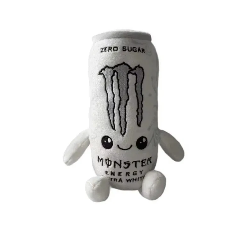 Zero Sugar White Monster Energy Drink Plush Toy Simulation Can Stuffed Doll Cute Soft Figure Decor Gifts For Fans Home Ornament