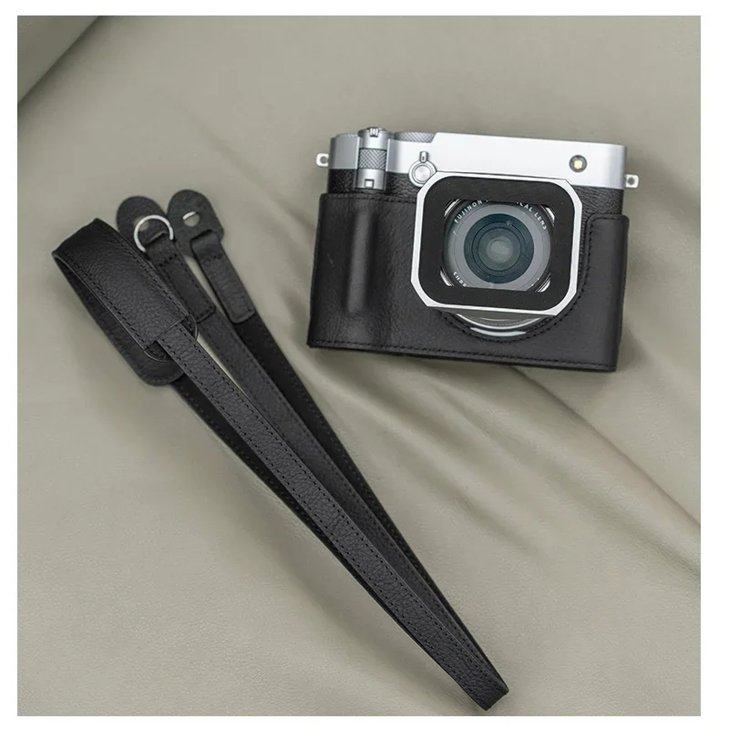 Geniune Real Leather Camera Case Half Bag Body for Fujifilm GFX100RF Body Protective Camera Battery Openning Half Body Cover
