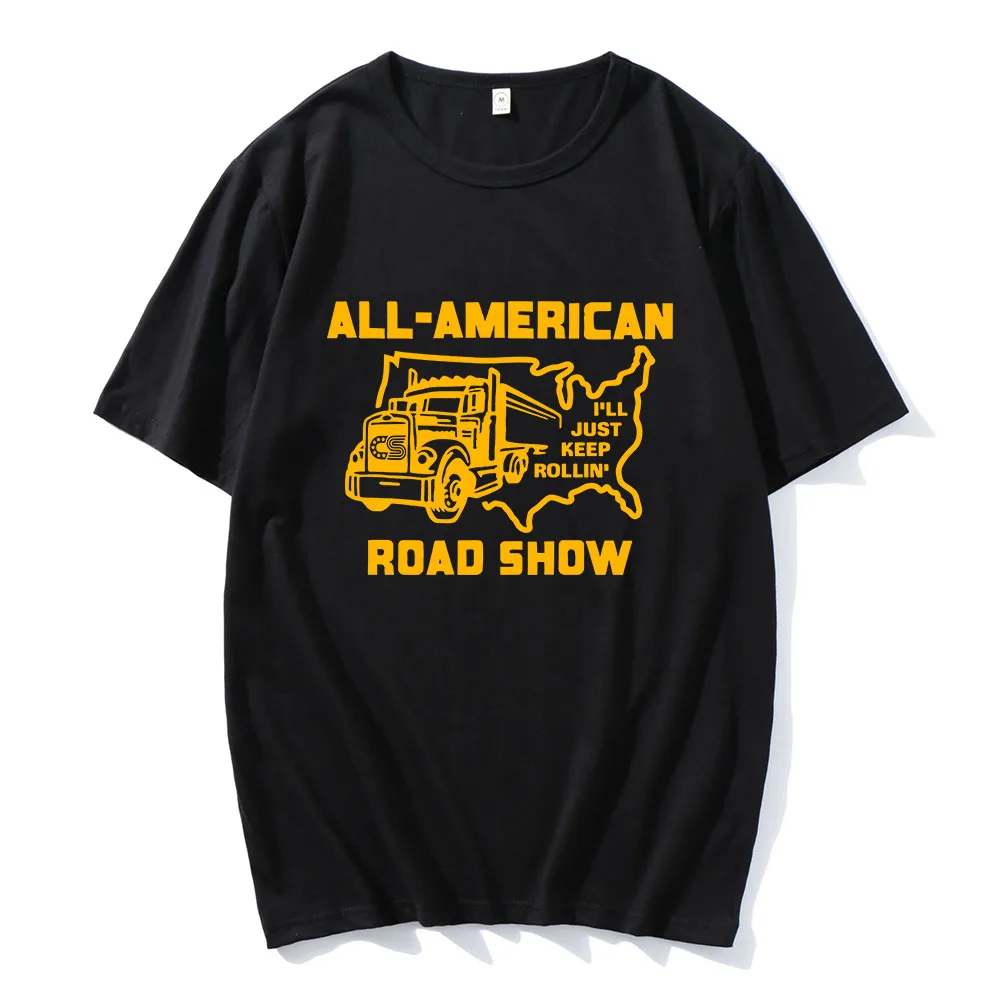 

All-American Road Show Print T-shirt CHRIS STAPLETON Rock Band Design Tshirts Short Sleeve Cotton Male T Shirt Unisex Streetwear
