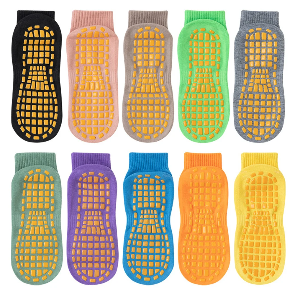 Trampoline Sock Manufacturer Direct Sales Medium Tube Anti Slip Yoga Socks High Top Early Education Center Floor Socks Bathroom