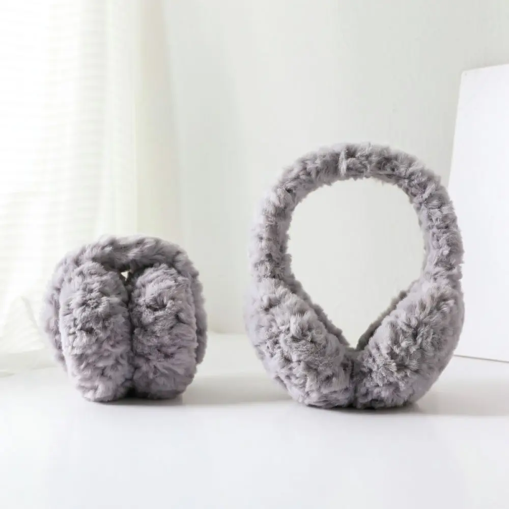 Winter Outdoor Earmuffs Soft Faux Fur Ear Warmers Foldable Windproof Ear Covers For Riding Travel Protection Unisex Winter Gear