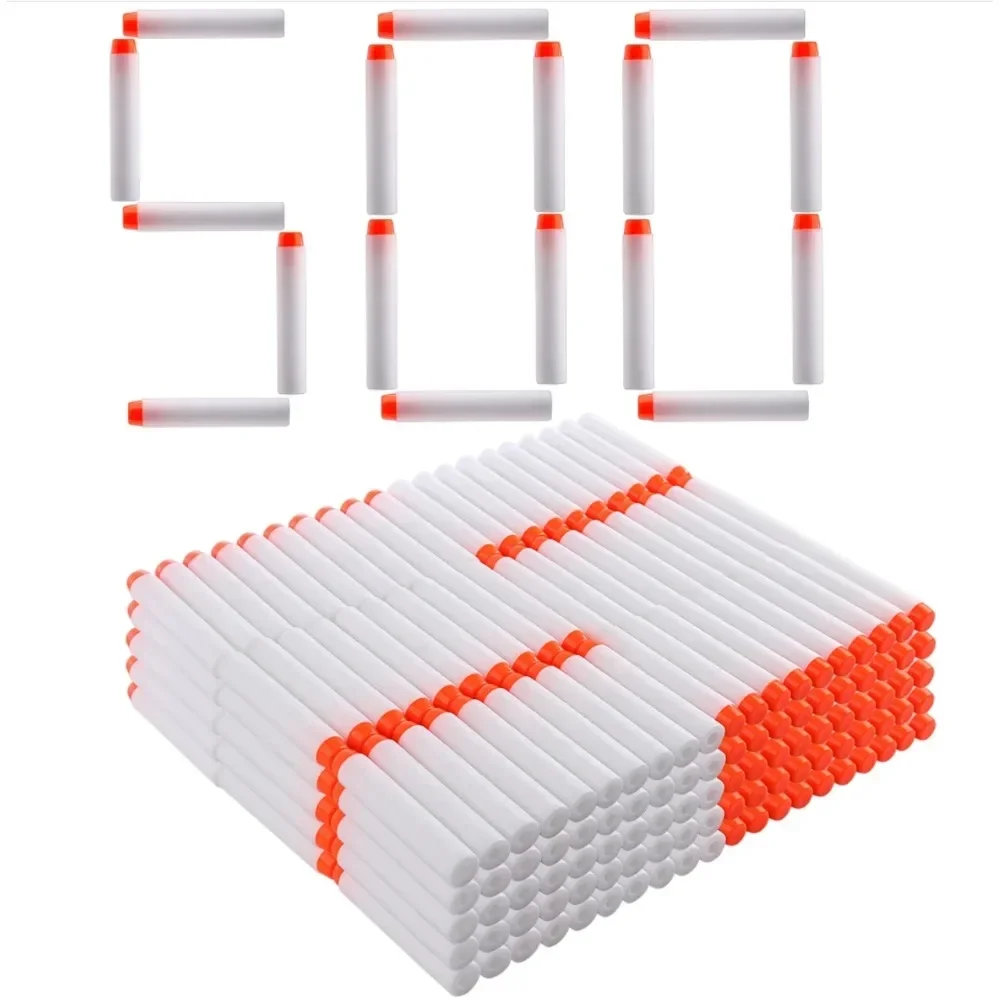 

A2-100/500pcs For Nerf Bullets EVA 7.2cm White Luminous Soft Bullet Hollow Hole Head For Nerf Toy Gun Accessories Nerf Blasters