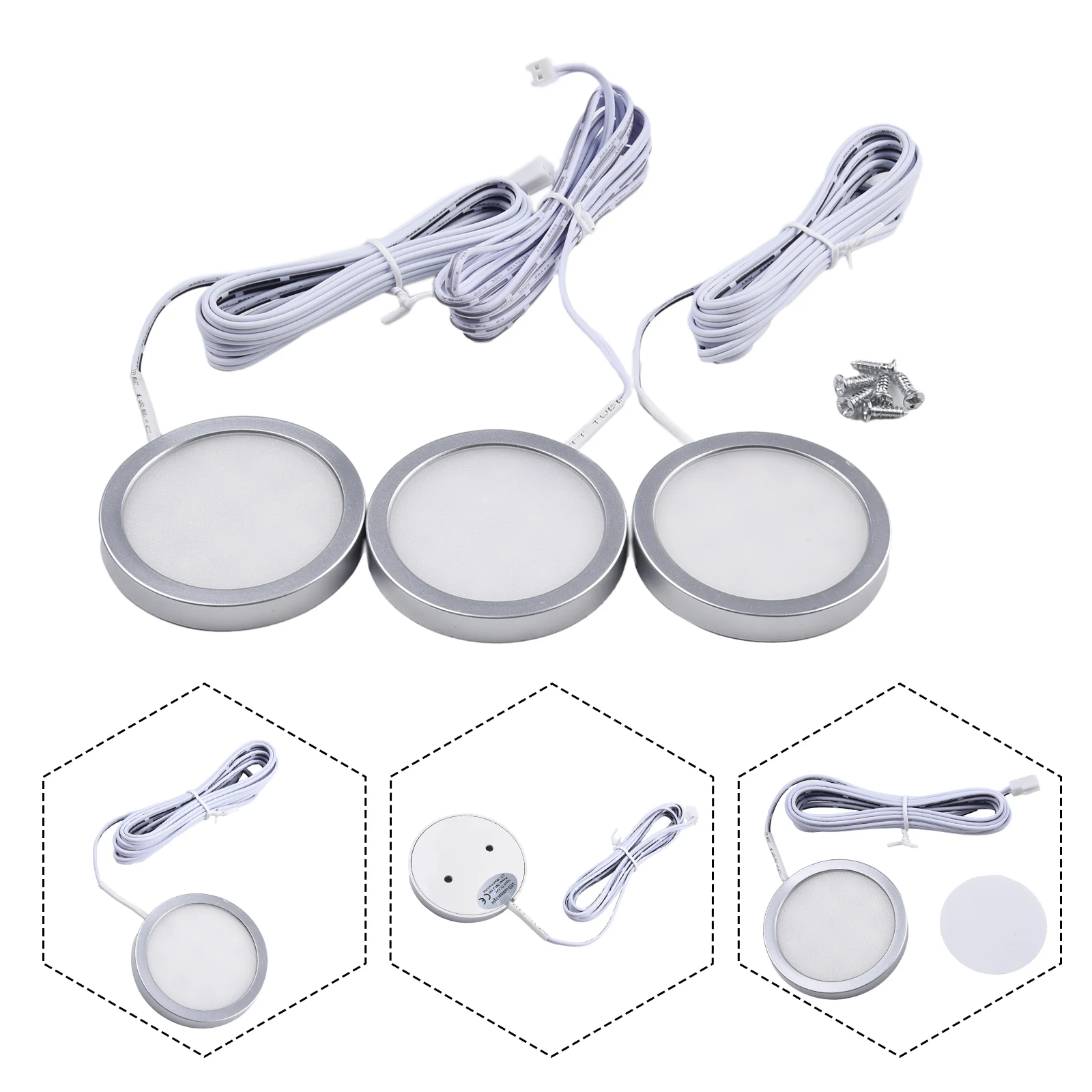 

36PCS LED Kitchen Counter Lights, High Durability, No Flicker, Long Lifespan, Closet LED Puck Display Lamp Cool White