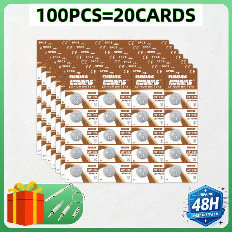 HOT SALE CR1620 Lithium Button Batteries Replace for DL1620 ECR1620 KCR1620 Coins Cell Battery for Watch Car Key Remotes
