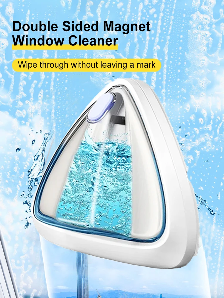 Double Sided Magnet Window Cleaner Water Filling Clean Brush ABS Material Natural Latex