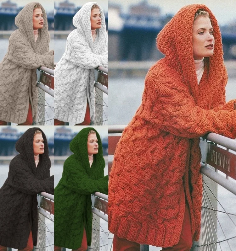 

Thiened Hooded Versatile Sweater Women's Sli Versatile Thiened Hooded Sweater Comfortable Fit round Ne ort Sve