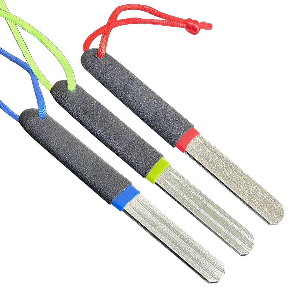 Fishing Hook Sharpener Diamond Portable Grinding Tool with Double Sided Fine and Medium Grit Double Groove Fishing Accessories